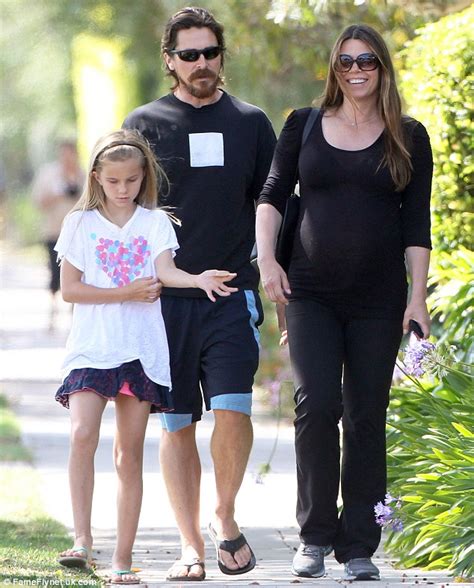 Christian Bale strolls with pregnant wife Sibi Blazic and daughter ...