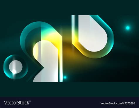 Neon glowing geometric shapes abstract Royalty Free Vector