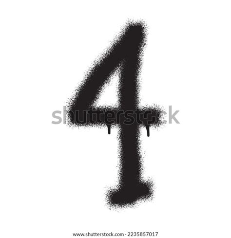 Graffiti Number 4 Black Spray Paint Stock Vector (Royalty Free) 2235857017 | Shutterstock