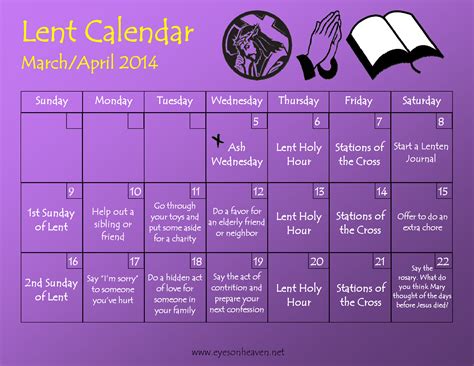 Lent calendar – Artofit