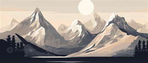 Snow white mountain range silhouette illustration of snow white ...