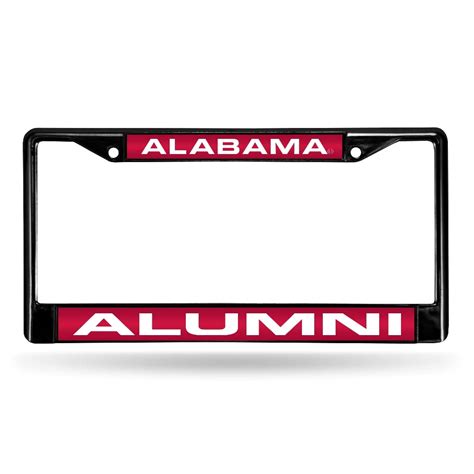 Alabama Crimson Tide Alumni NCAA Black Metal Laser Cut License Plate ...