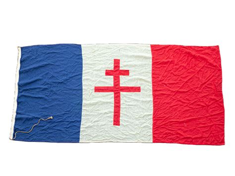 WWII Free French British Made Cross of Lorraine Flag : Parade Antiques ...