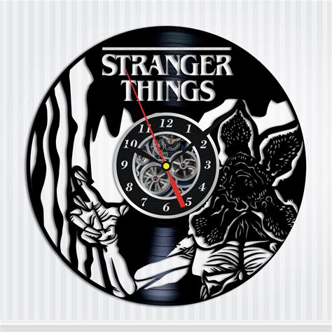 Stranger Things Wall Clock Made of Vinyl Record Handmade | Etsy