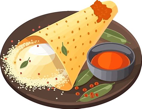 Free Masala dosa, indisch traditionell Essen mit Sambhar 22944871 PNG ...