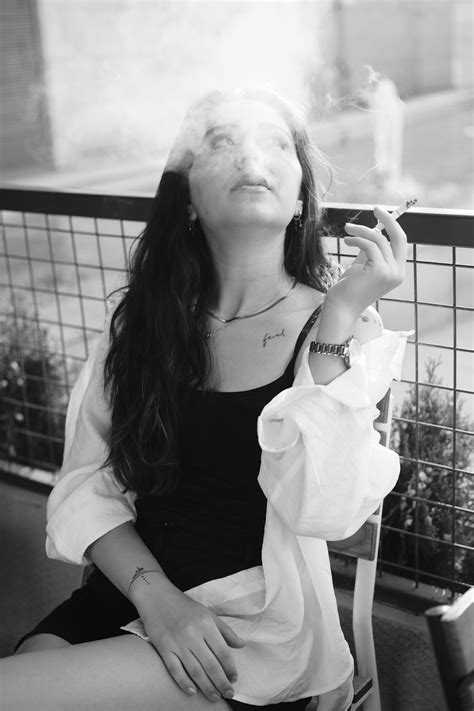 Black and white Photo of Woman with Cigarette · Free Stock Photo