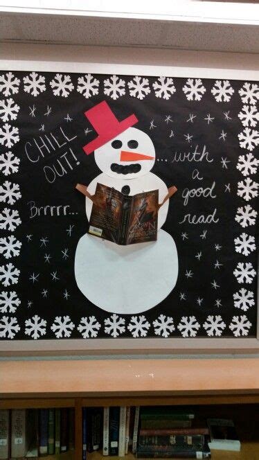 Library reading snowman bulletin board | Snowman bulletin board, School social work, Bulletin boards