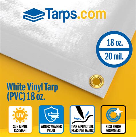 White Vinyl PVC Tarps - 18 oz | Tarps.com