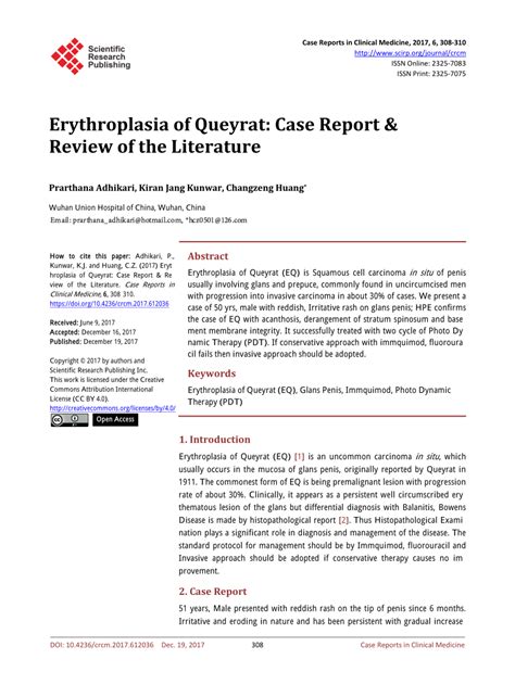 (PDF) Erythroplasia of Queyrat: Case Report & Review of the Literature