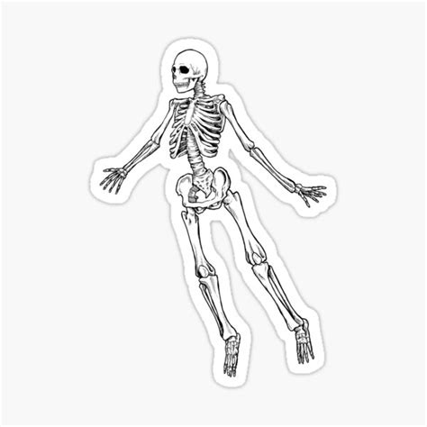 "Flying Skeleton" Sticker for Sale by BrittTheAwesome | Redbubble