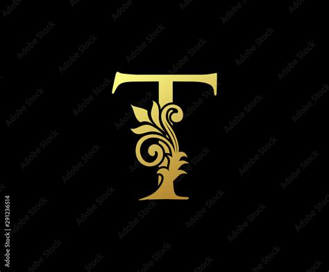 Golden Letter T Logo Icon . Initial Letter T Design Vector Luxury Gold ...