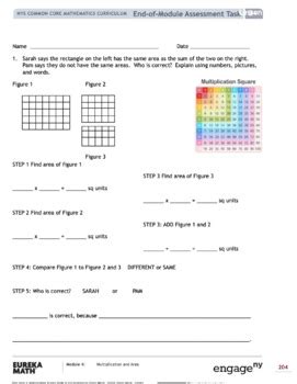 Eureka Math Grade 3 Module 1-7 mid module and end of module assessments