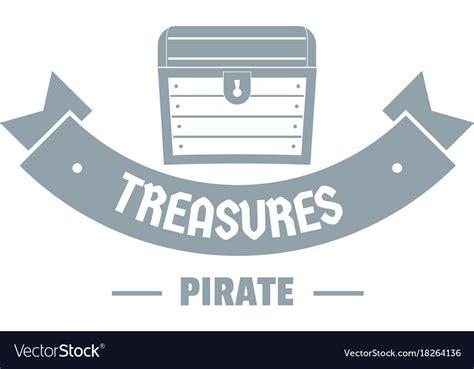 Treasure logo simple gray style Royalty Free Vector Image