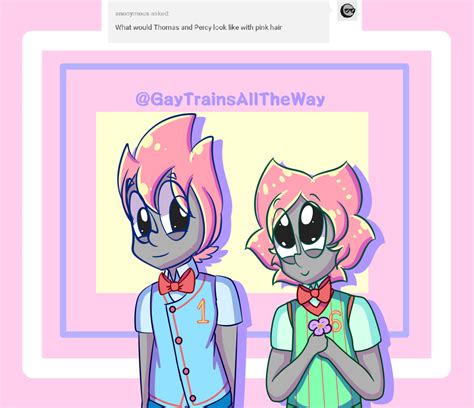 Thomas and Percy with Pink Hair? by GayTrainsAllTheWay on DeviantArt