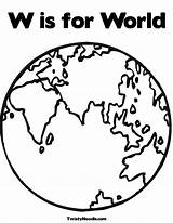World Globe Coloring Page Pages sketch template