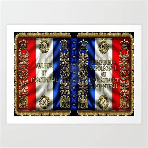 Vintage 18th Regiment French Battle Flag of Napoleon III Art Print by ...