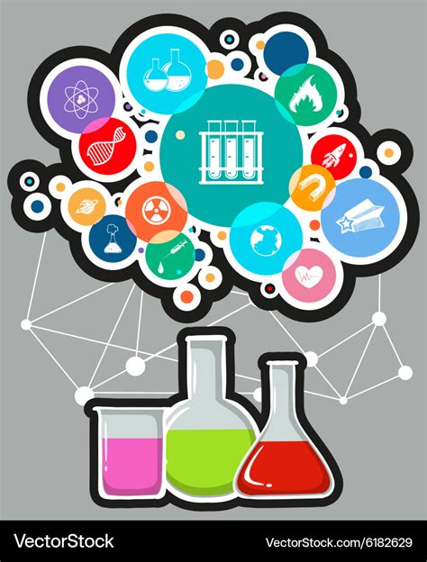 Infographic with science and technology symbols Vector Image