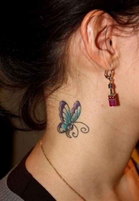 63 Beautiful Neck Butterfly Tattoos