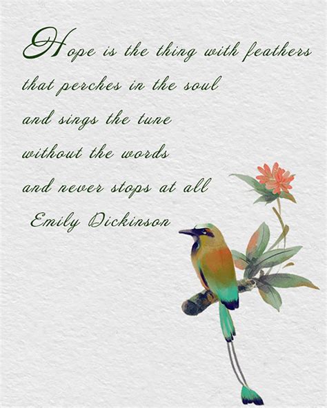 EMILY DICKINSON Inspirational Hope Poem Print hope is - Etsy Singapore