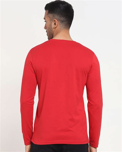 Buy Men's Red Explore Minimal Typography T-shirt Online at Bewakoof