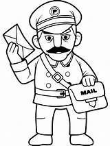 Postman coloring pages sketch template