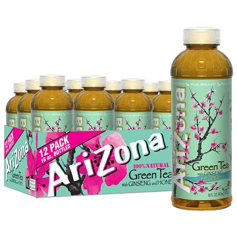 Arizona Green Tea With Ginseng And Honey, 16 Fl Oz (Pack Of 12 ...