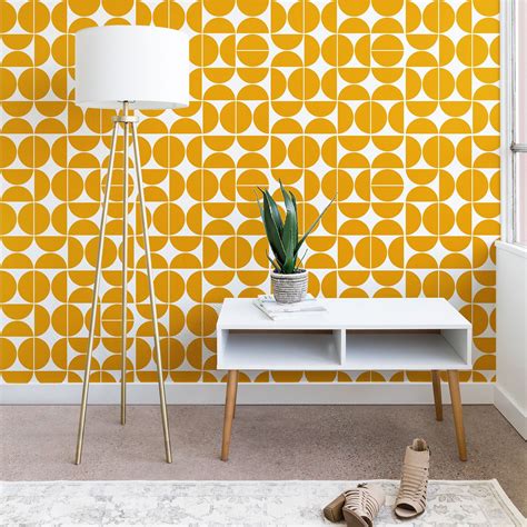 Mid Century Modern 04 Yellow Wallpaper The Old Art Studio | Mid century modern wallpaper, Mid ...