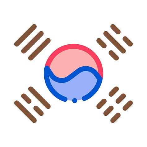 South Korea Flag Icon Vector Outline Illustration 17604264 Vector Art ...