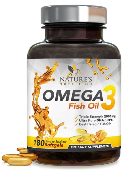 Omega 3 Fish Oil w/Triple Strength EPA and DHA 2400mg. Highest Concentration w/Fatty Acids ...