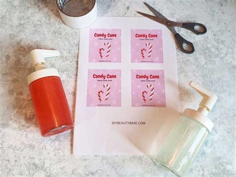 DIY Christmas Hand Soap [Free Candy Cane Labels] - DIY Beauty Base