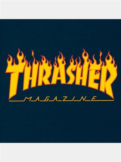 Thrasher Flame Logo Hoodie Navy – WORMHOLE STORE