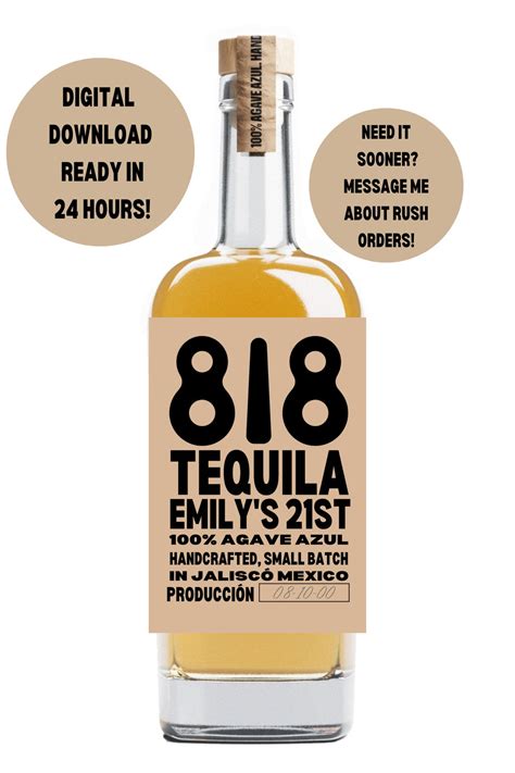 Personalized Tequila Bottle Labels 818 All Sizes Blanco - Etsy