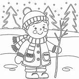 Cute Boy In Winter coloring Page  Download Print Or Color Online For Free sketch template