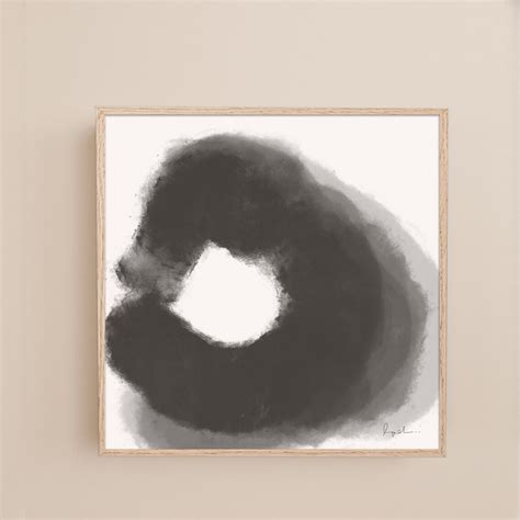 Black White Abstract Art, Circle Art Print, Square Wall Art, 40x40 Art Print, Abstract Painting ...