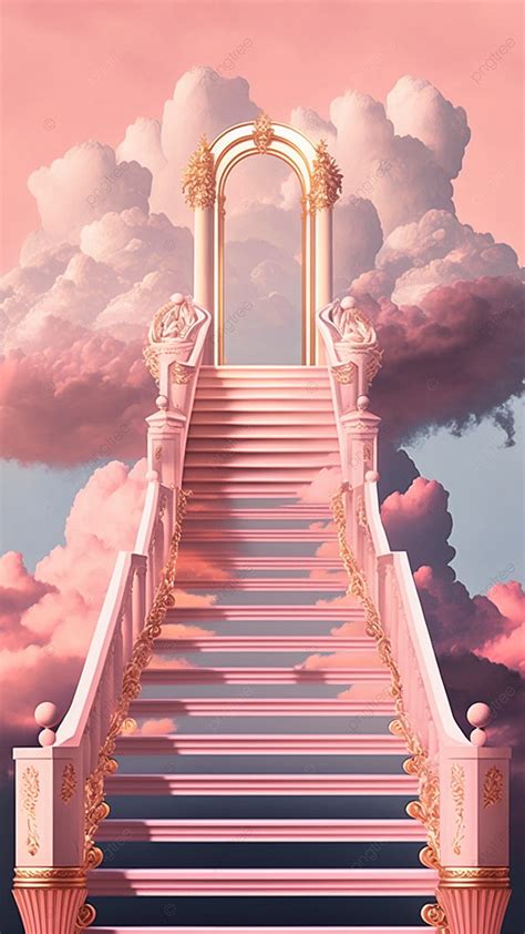 Heaven Ladder Pink Romantic Background Wallpaper Image For Free ...