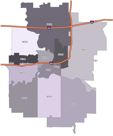 Des Moines Zip Code Map - GIS Geography