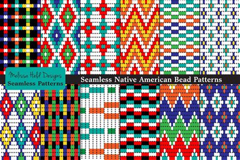 Seamless Tribal Bead Patterns (150990) | Patterns | Design Bundles