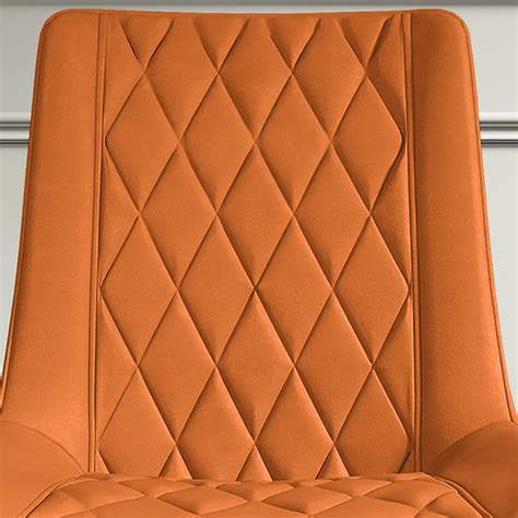 Orange Dining Chair Leather Dining Chair Set of 2 with Solid Back-Homary