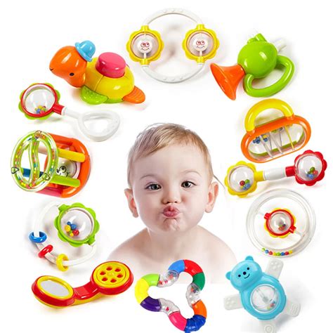 Baby Rattles Toys Newborn Hand Bells Baby Toys 0 12 Months Teething safe Development Infant ...