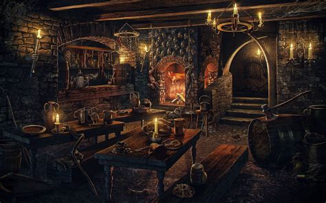 Tavern Wallpaper With Music Instruments - MAXIPX