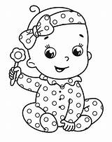 Baby Girl Smiles Coloring Page  Free Printable Pages For Kids sketch template