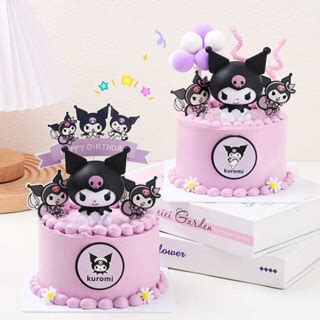 Topper Anime Action Figure Sanrio Flag Maligayang Kaarawan Kuromi Cake ...