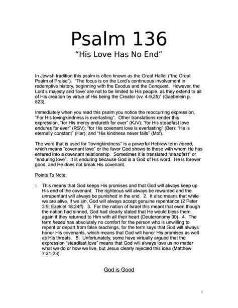 Psalm 136/Commentary by Mark Dunagan - Issuu