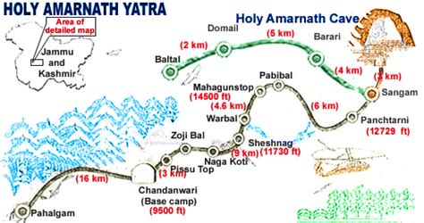 Amarnath Yatra Routemap &Accomodation details | Hindu Temples