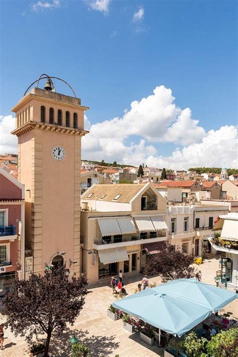 Bell tower in Kampana square, Argostoli town, Kefalonia island, Ionian sea, Greece