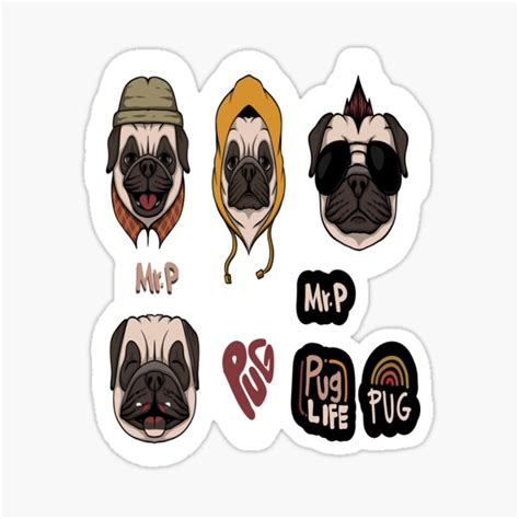 "stickers pack for laptop pug" Sticker for Sale by simoxmark615 | Redbubble