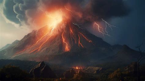 Lightning Storm Volcano