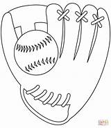 Baseball Glove Coloring Page sketch template