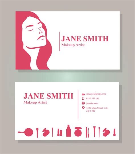 Makeup Artist Business Card Template 193567 Vector Art at Vecteezy