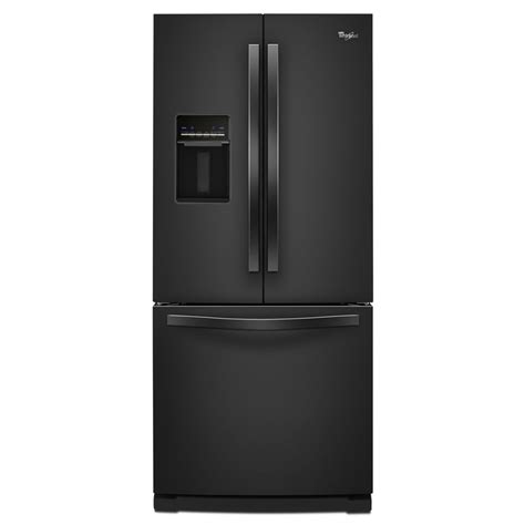 Shop Whirlpool 19.7-cu ft French Door Refrigerator with Ice Maker (Black) at Lowes.com